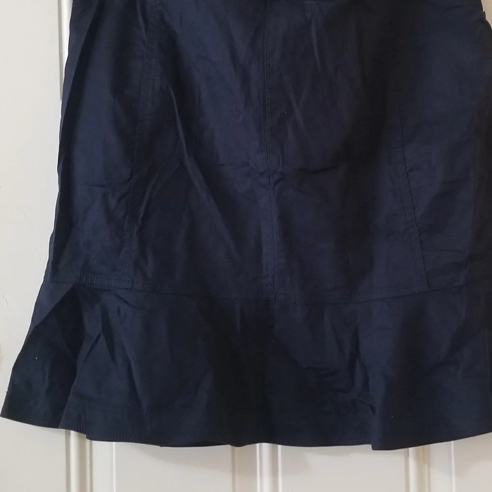 Tory Burch Navy Blue Ruffle Hem Cargo Skirt Size 12 - Picture 16 of 16